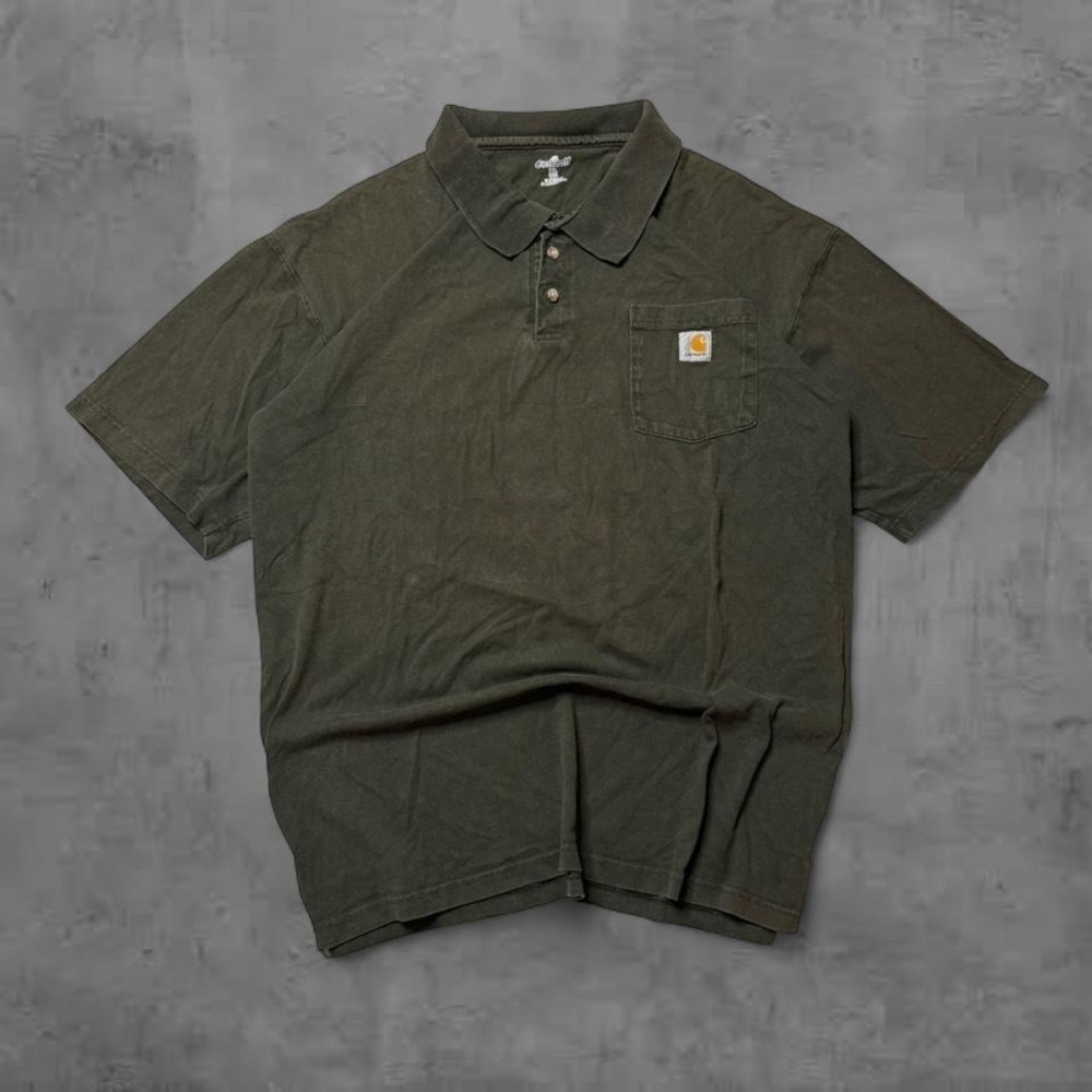 Vintage 2000s Loose Dark Olive Carhartt Clean Streetwear Y2kVintage Polo Tee
